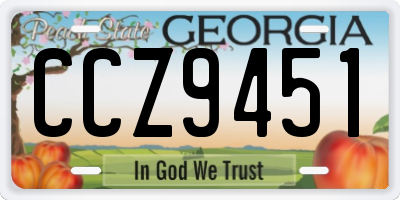 GA license plate CCZ9451