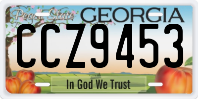 GA license plate CCZ9453