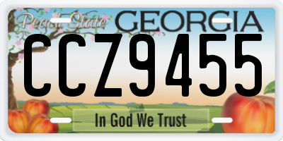 GA license plate CCZ9455