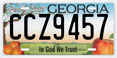 GA license plate CCZ9457