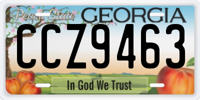 GA license plate CCZ9463