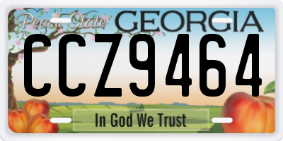 GA license plate CCZ9464