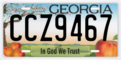 GA license plate CCZ9467