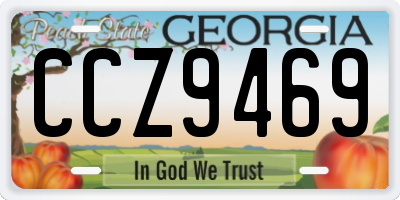 GA license plate CCZ9469