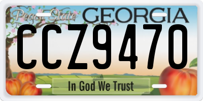 GA license plate CCZ9470