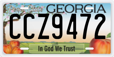 GA license plate CCZ9472