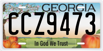 GA license plate CCZ9473