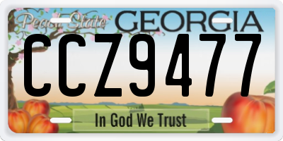 GA license plate CCZ9477
