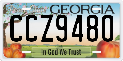 GA license plate CCZ9480