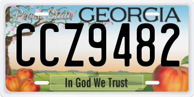 GA license plate CCZ9482