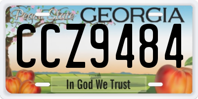 GA license plate CCZ9484