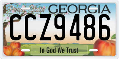 GA license plate CCZ9486
