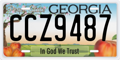 GA license plate CCZ9487