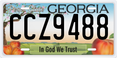 GA license plate CCZ9488
