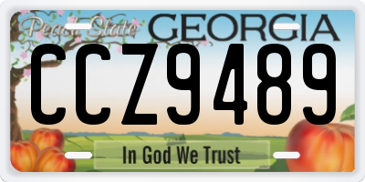 GA license plate CCZ9489