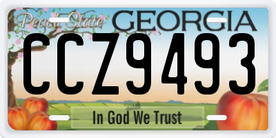 GA license plate CCZ9493