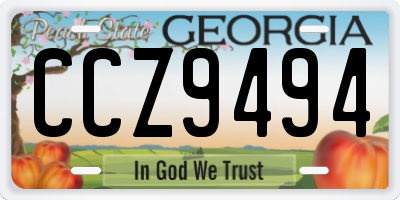 GA license plate CCZ9494