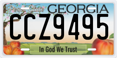 GA license plate CCZ9495