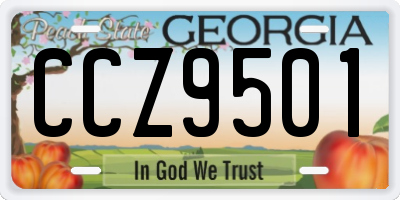 GA license plate CCZ9501
