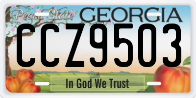GA license plate CCZ9503