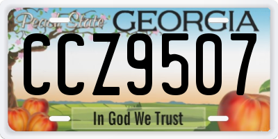 GA license plate CCZ9507