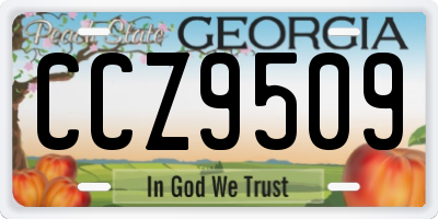 GA license plate CCZ9509