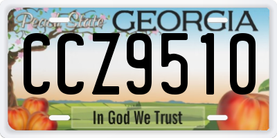 GA license plate CCZ9510
