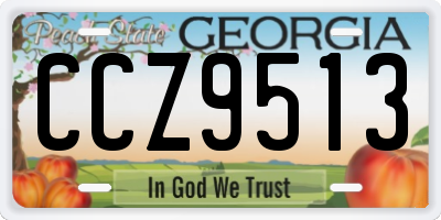 GA license plate CCZ9513