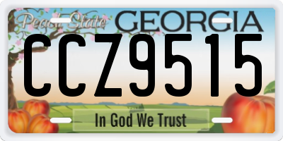 GA license plate CCZ9515