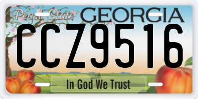 GA license plate CCZ9516