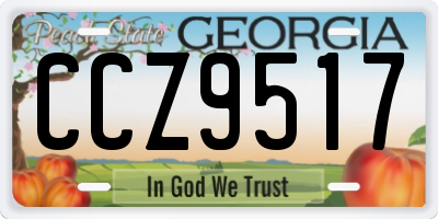GA license plate CCZ9517