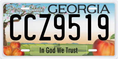 GA license plate CCZ9519