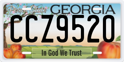 GA license plate CCZ9520