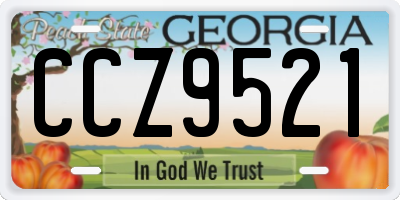 GA license plate CCZ9521