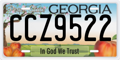 GA license plate CCZ9522