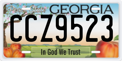 GA license plate CCZ9523
