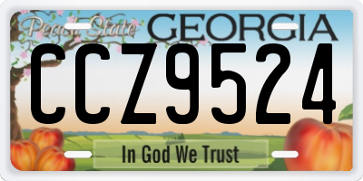 GA license plate CCZ9524