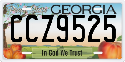 GA license plate CCZ9525