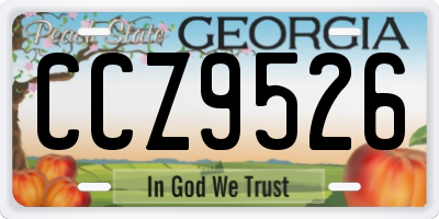 GA license plate CCZ9526
