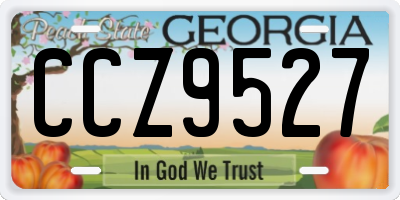 GA license plate CCZ9527