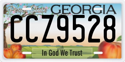 GA license plate CCZ9528