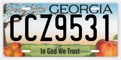 GA license plate CCZ9531