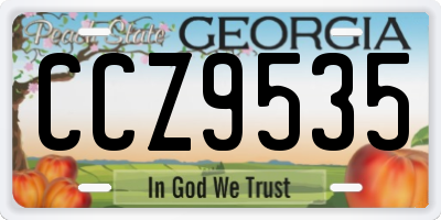 GA license plate CCZ9535