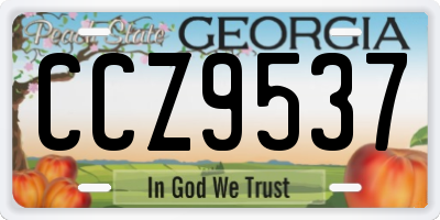 GA license plate CCZ9537