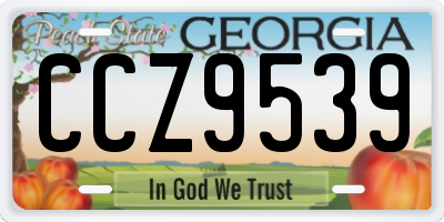 GA license plate CCZ9539
