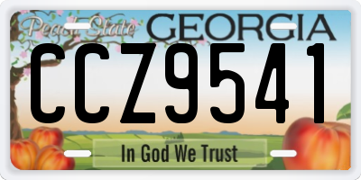 GA license plate CCZ9541