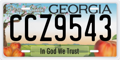 GA license plate CCZ9543