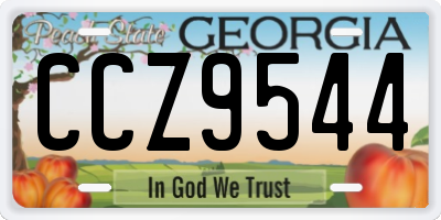 GA license plate CCZ9544