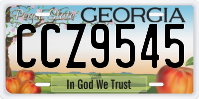 GA license plate CCZ9545