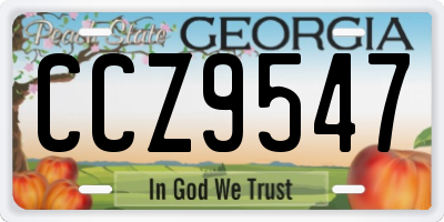 GA license plate CCZ9547